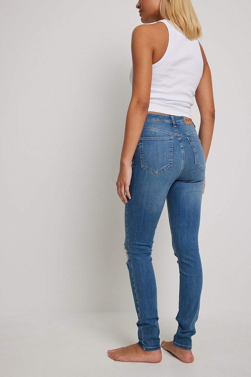 Skinny High Waist Destroyed Jeans For Womens - DOCACCA - Jeans - 